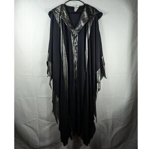 California Costume Galaxy Robe Adult Scream Black Silver Hooded Wizard Cloak USA